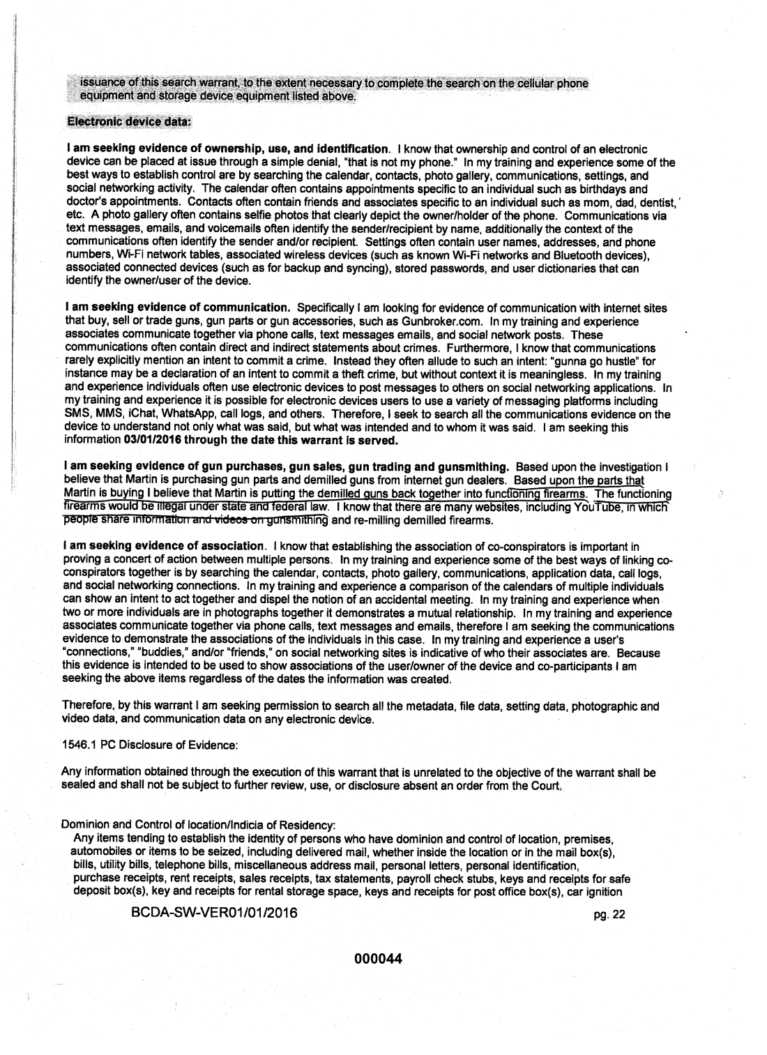 Statement of probable cause page 18